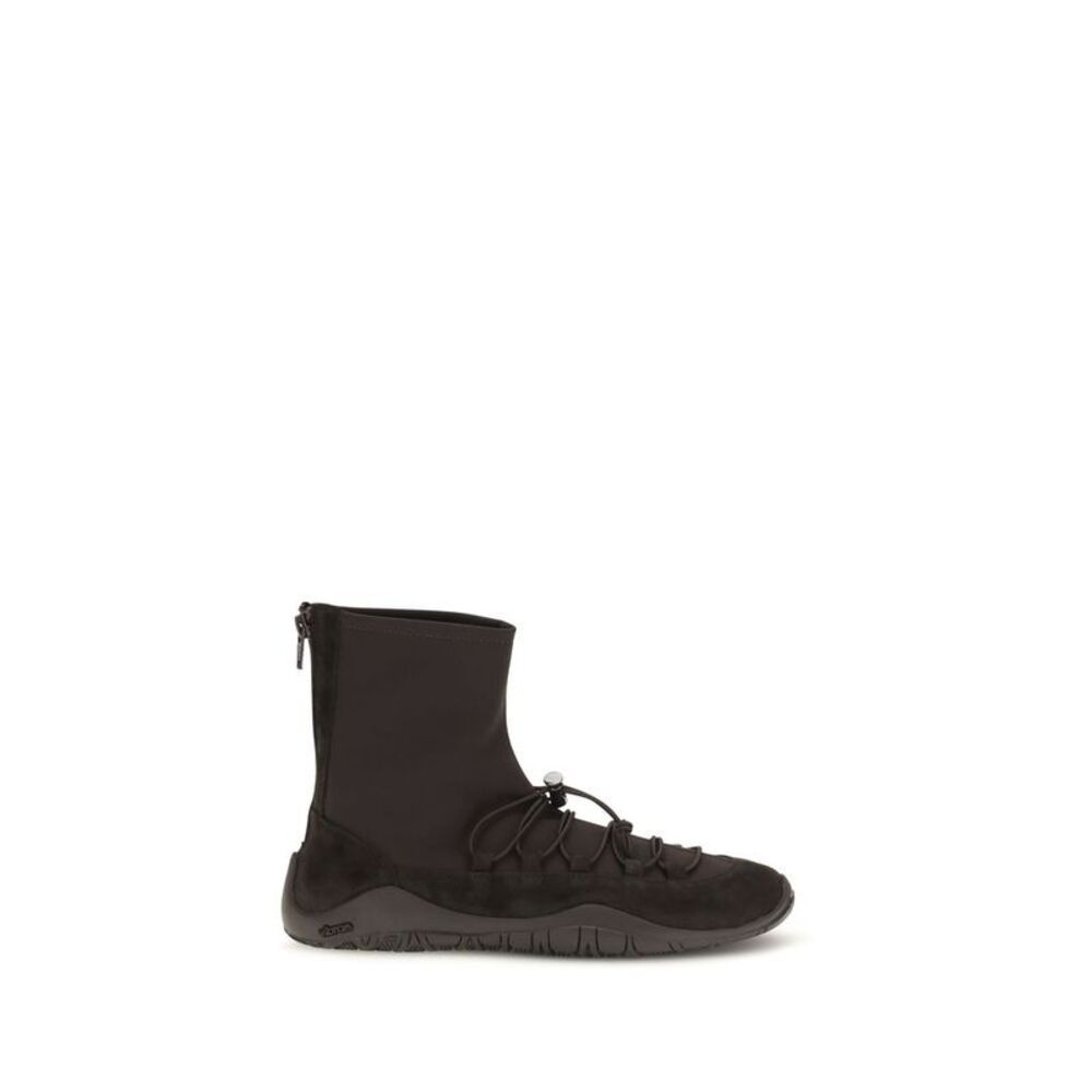Dear Frances Black Calf Leather Bos Taurus Lace-Up Women's Boots